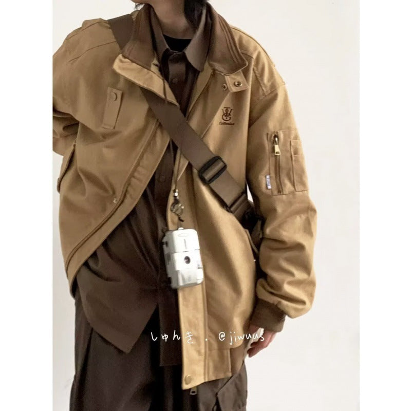 Unisex modische Utility-Jacke mit praktischen Taschen Aliams