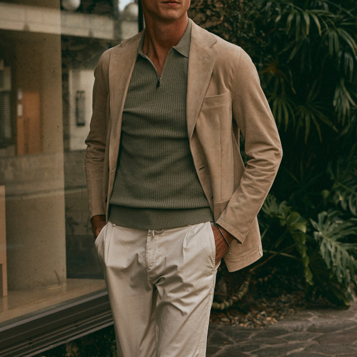 Herren elegante Wildlederjacke mit feiner Struktur Aliams