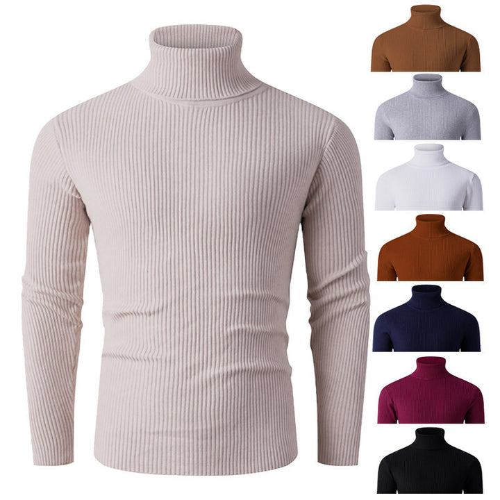 Herren Rollkragenpullover aus feinem Rippstrick Aliams