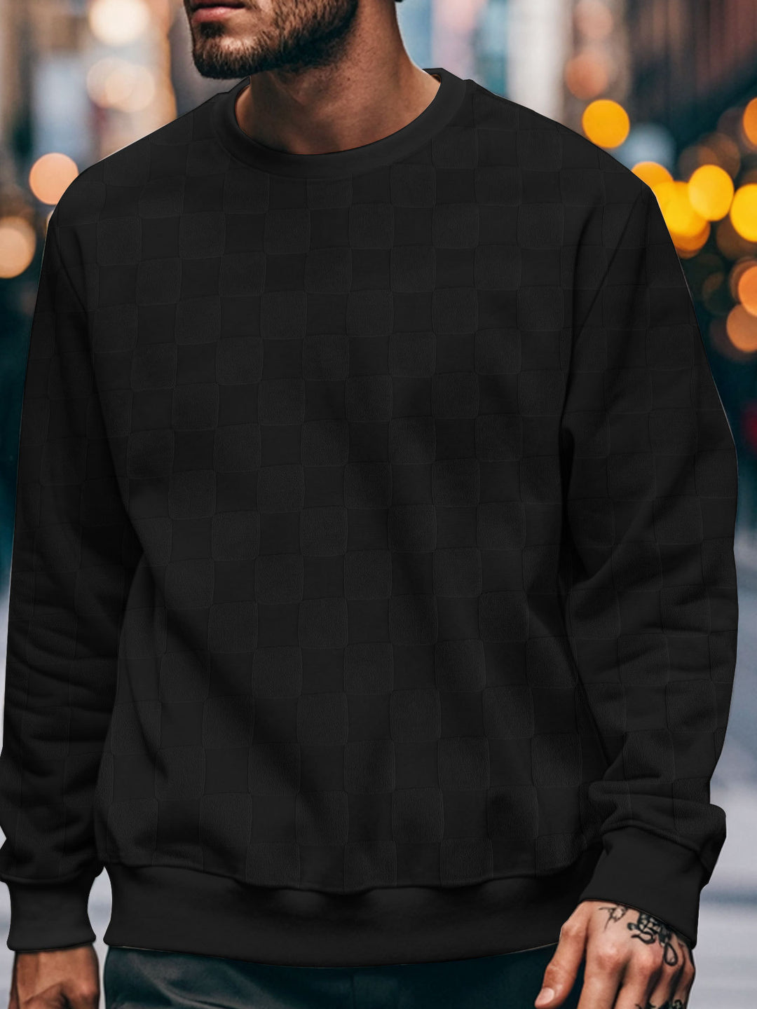 Herren Sweatshirt mit modernem Strukturdessin Aliams