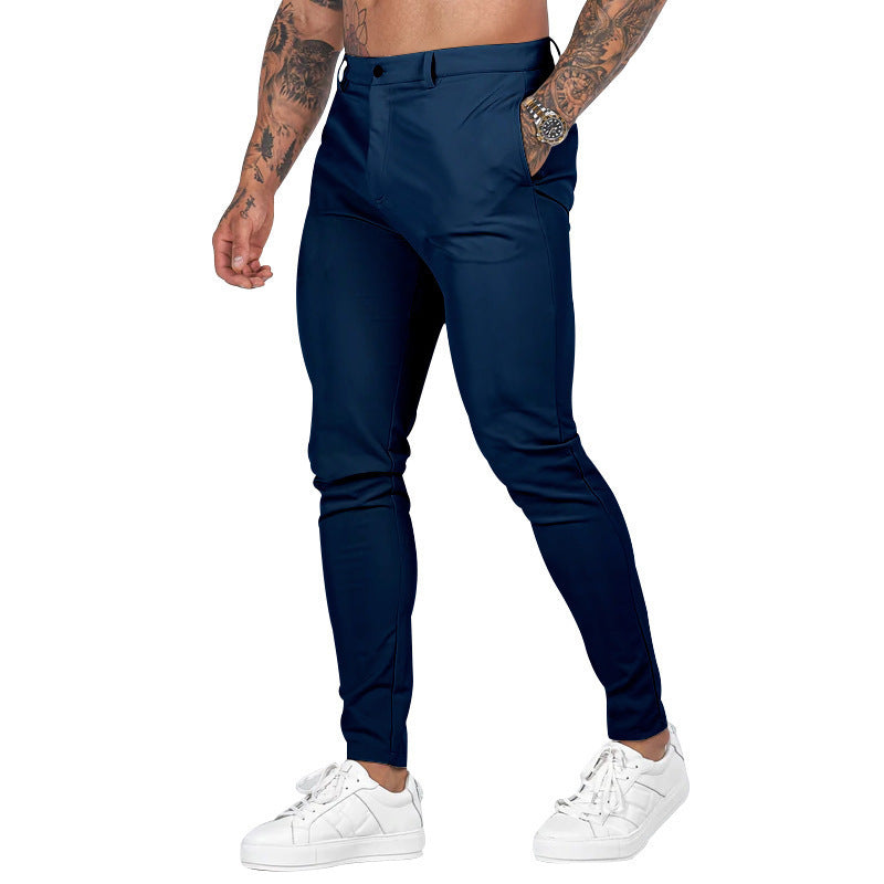 Herren Slim Fit Trousers aus elastischem Material mit seitlichen Taschen Aliams