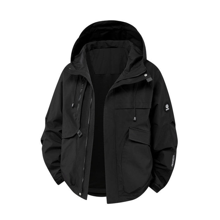 Herren technische Outdoor-Jacke mit wasserdichtem Material und zahlreichen Reißverschlusstaschen Aliams