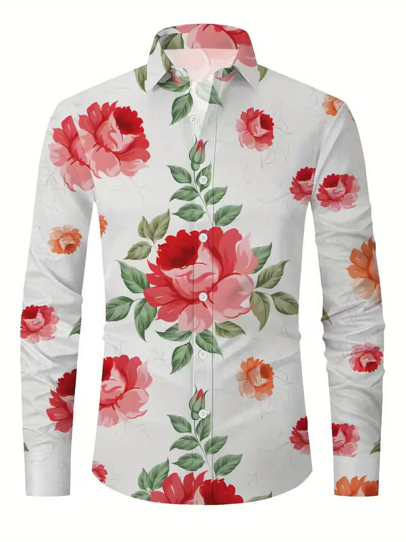 Herren Hemd mit floralen Mustern Aliams
