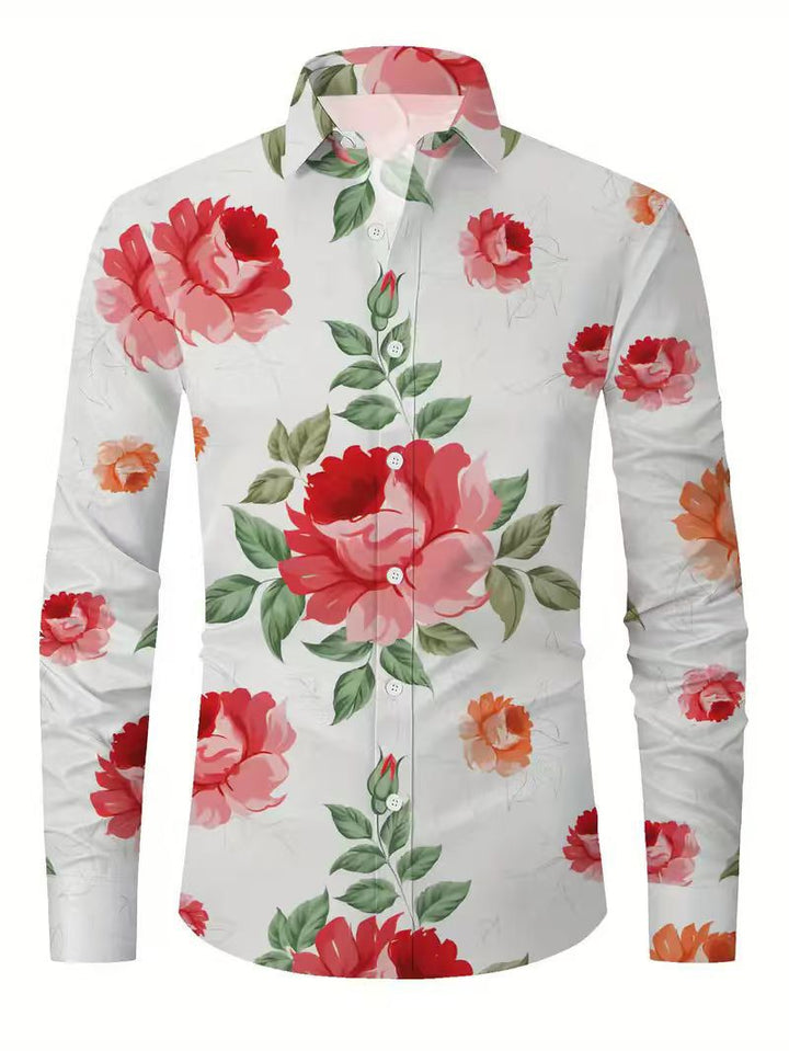 Herren Hemd mit floralen Mustern Aliams