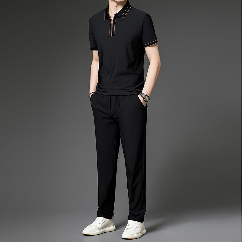 Herren sportlicher Freizeitanzug mit modernem Reißverschluss Aliams