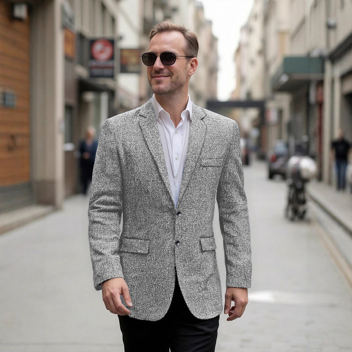 Herren eleganter Blazer aus strukturiertem Gewebe Aliams