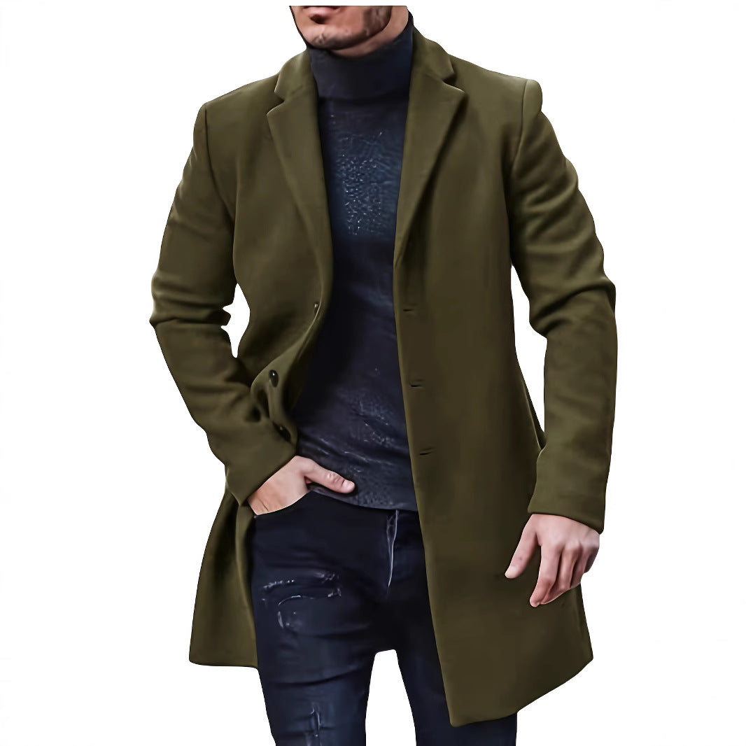 Herren eleganter Wollmantel mit schmalem Schnitt Aliams