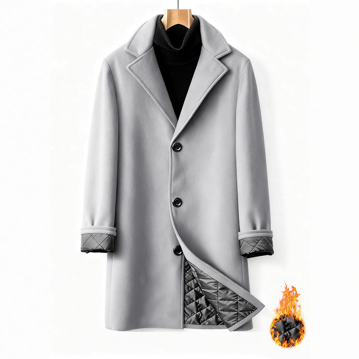 Herren eleganter Übergangsmantel mit wärmeisolierter Innenausstattung Aliams