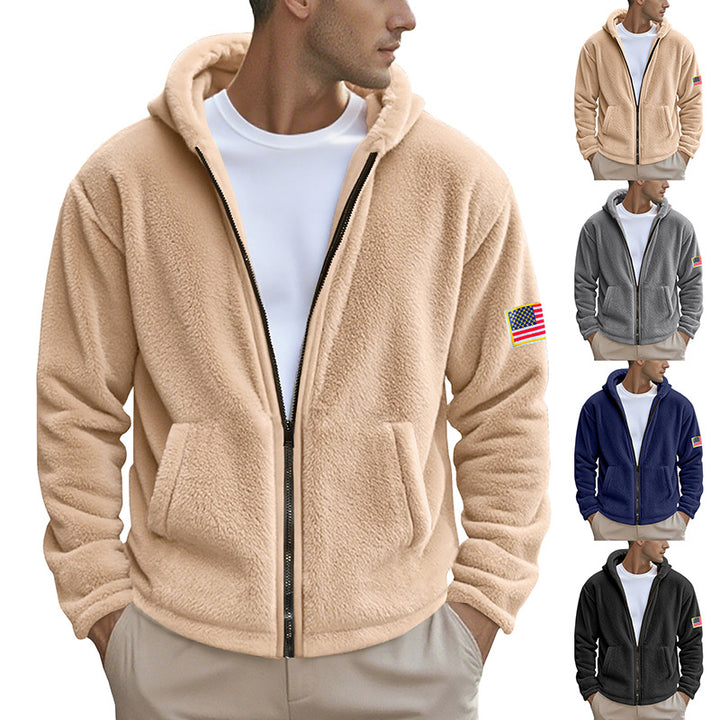 Herren gemütlicher Kapuzenpullover aus weichem Fleece mit bequemem Schnitt Aliams