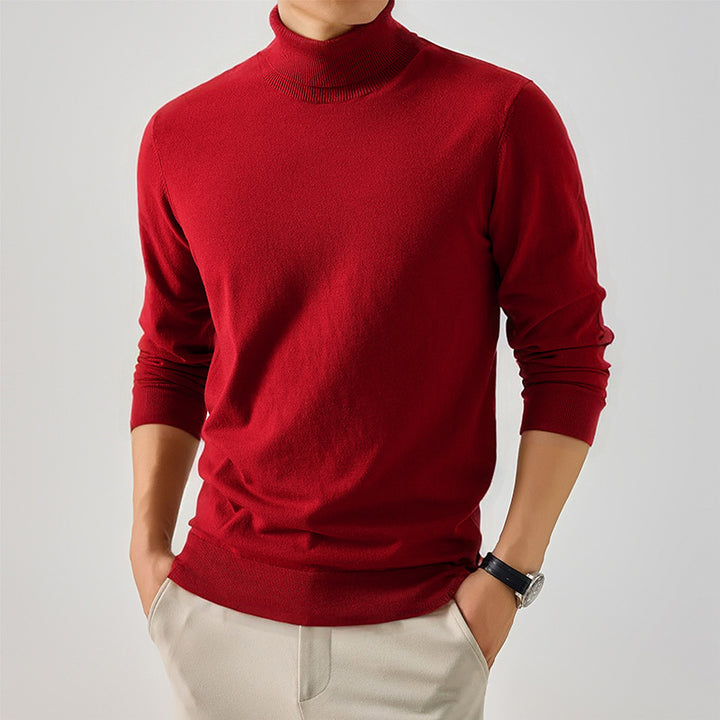 Herren Eleganter Rollkragenpullover aus feiner Wolle Aliams