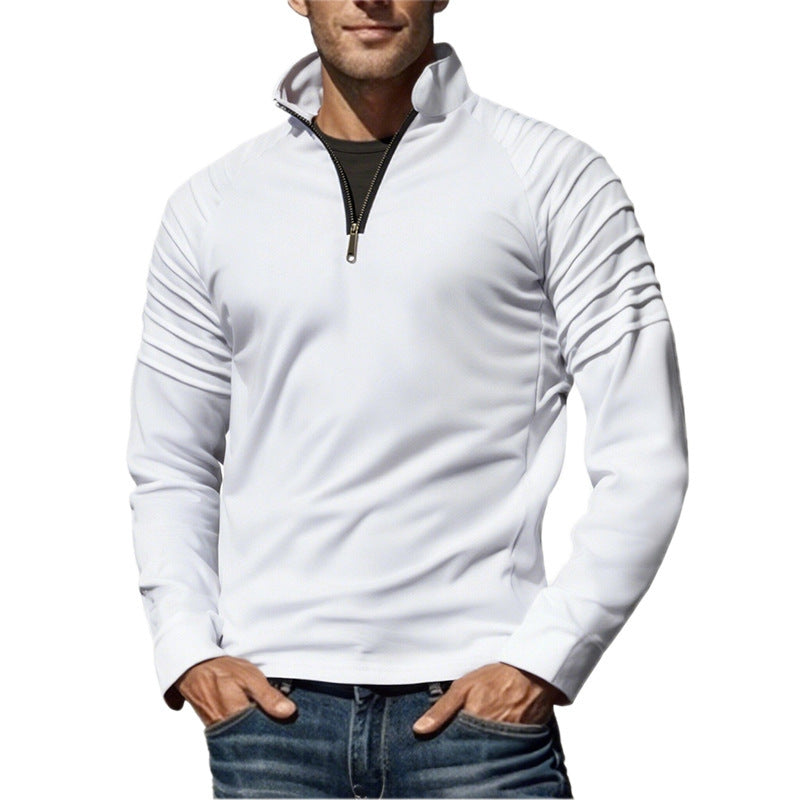 Herren Sportpullover mit stylischen Ripp-Details und halbem Reißverschluss Aliams