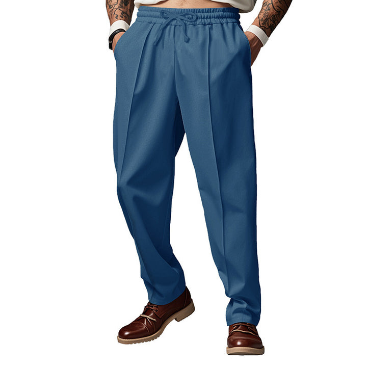 Herren Chino-Hose mit verstellbarem Bund und eleganter Faltenoptik Aliams