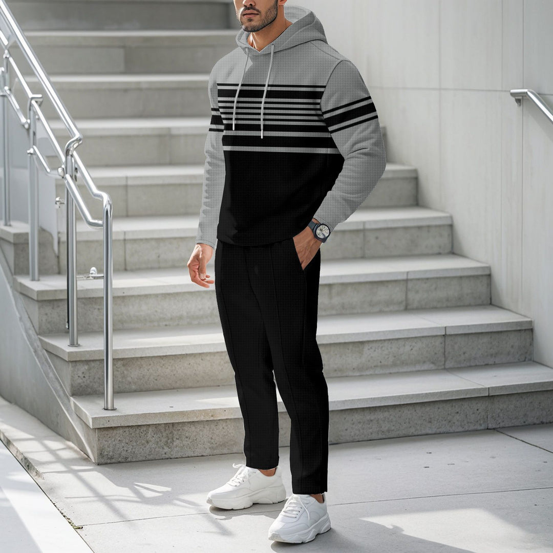 Herren Sportiver Hoodie mit strukturiertem Design und modischen Streifen Aliams