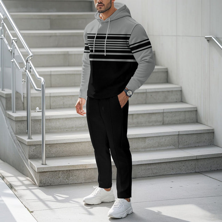 Herren Sportiver Hoodie mit strukturiertem Design und modischen Streifen Aliams