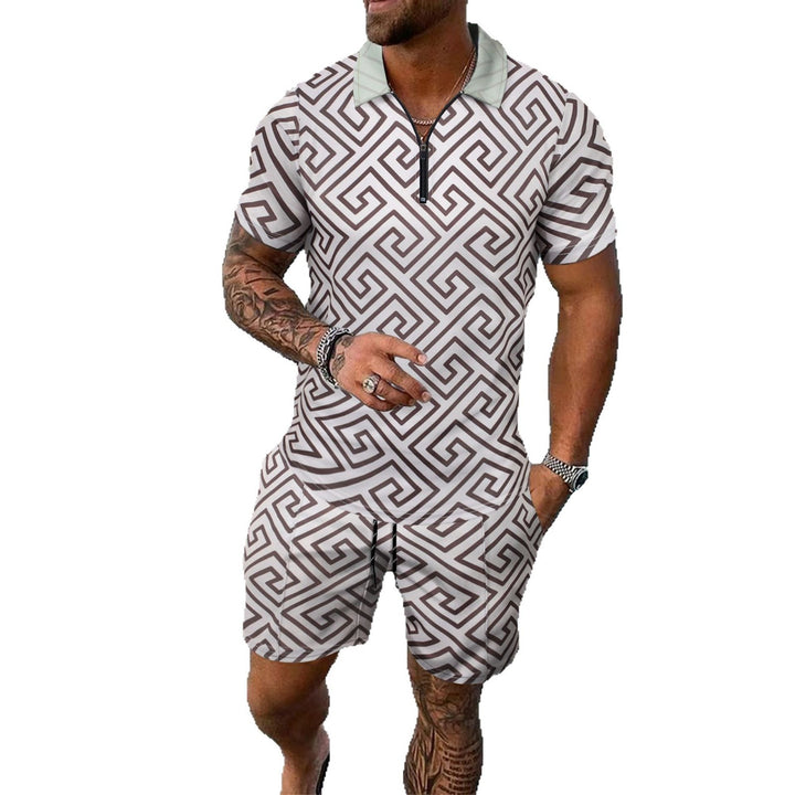 Herren Sportliches Kurzarmset mit kunstvollem Muster Aliams