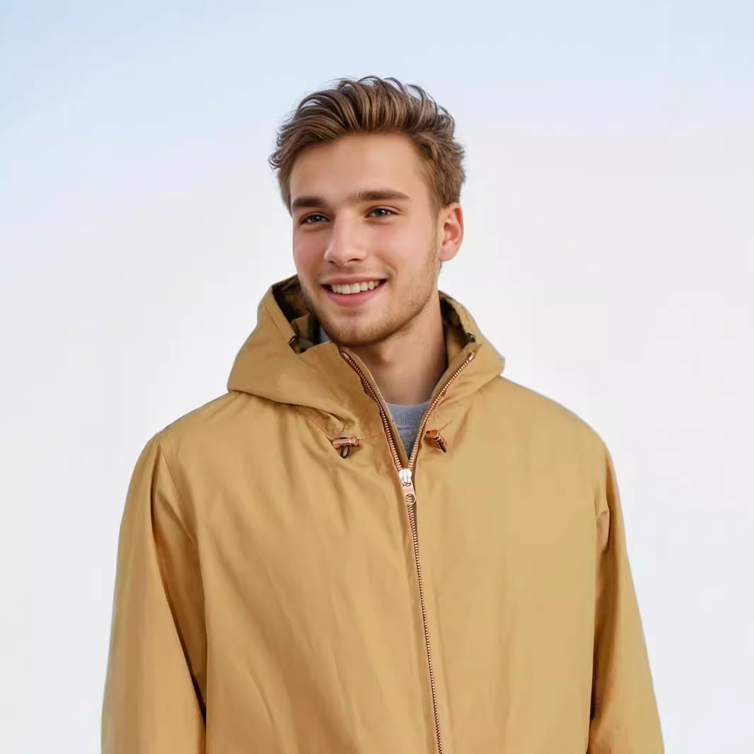 Herren wasserdichte Outdoormantel mit abnehmbarer Kapuze Aliams