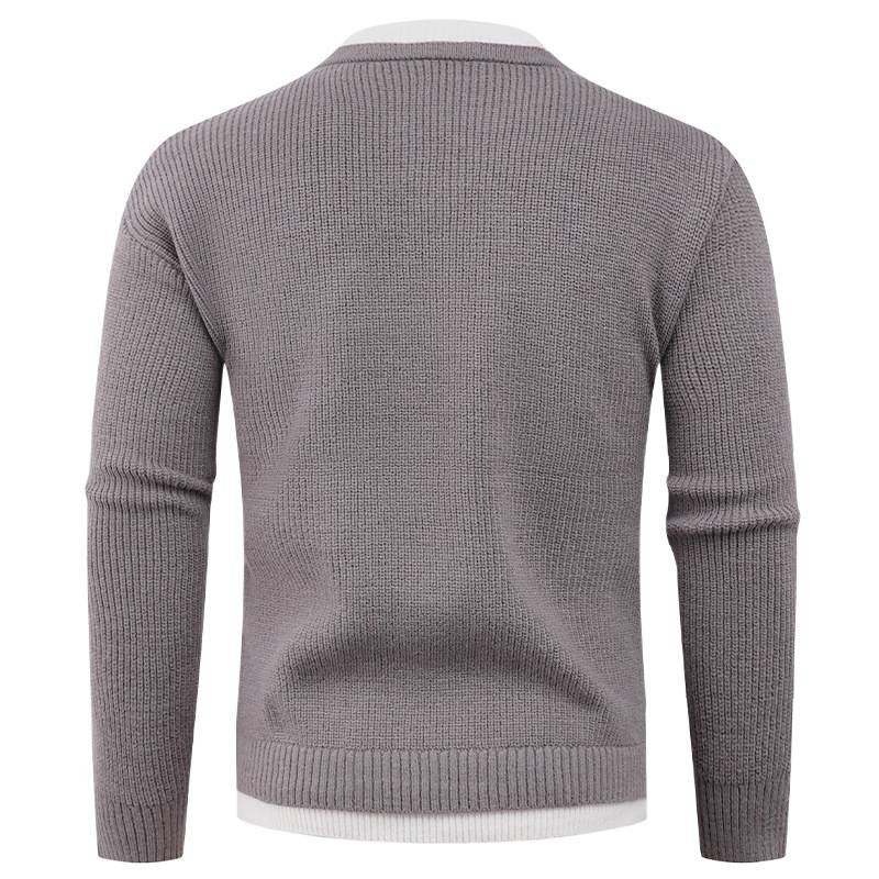 Herren Strickpullover mit V-Ausschnitt und feiner Struktur Aliams
