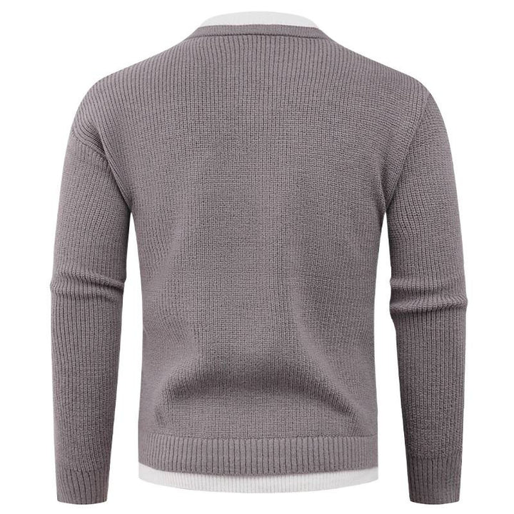 Herren Strickpullover mit V-Ausschnitt und feiner Struktur Aliams