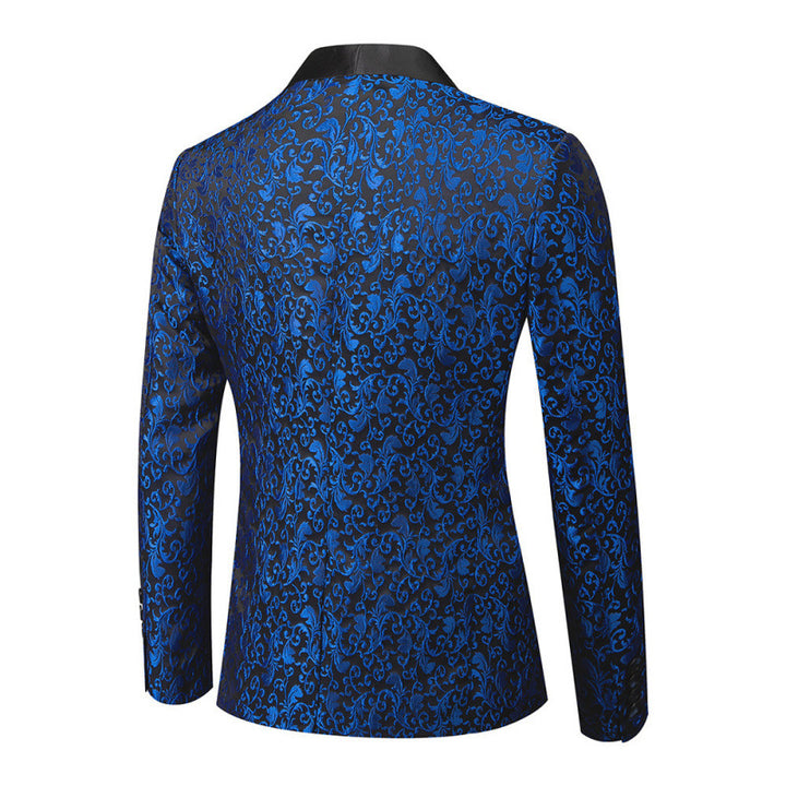 Herren Extravaganter Smokingblazer mit floralem Jacquard-Muster Aliams