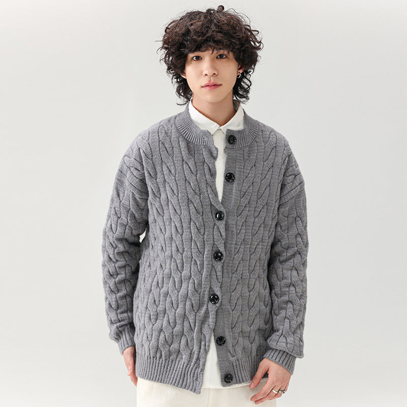 Herren Grobstrick-Cardigan mit praktischen Knöpfen Aliams