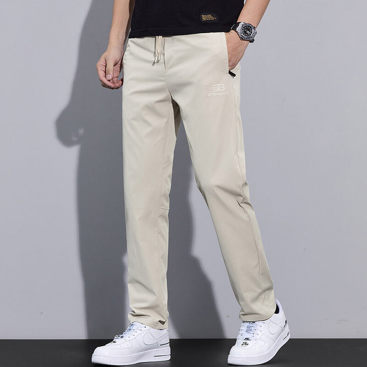 Herren Sportliche Freizeithose mit verstellbarem Kordelzug und seitlichen Reißverschlusstaschen Aliams