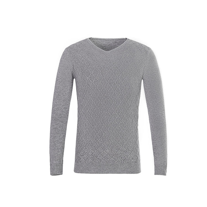 Herren V-Ausschnitt Pullover mit Strukturmuster Aliams