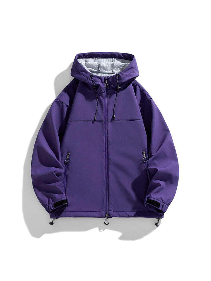 Herren funktionale und winddichte Outdoorjacke mit verstellbarer Kapuze Aliams