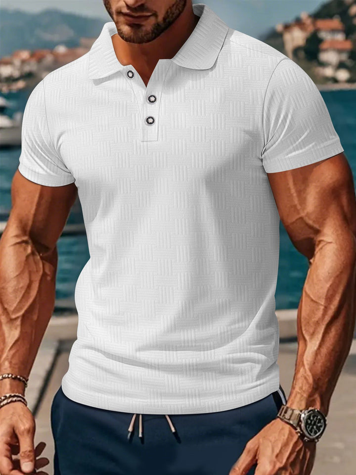Herren Polohemd mit strukturiertem Design und klassischem Kragen Aliams