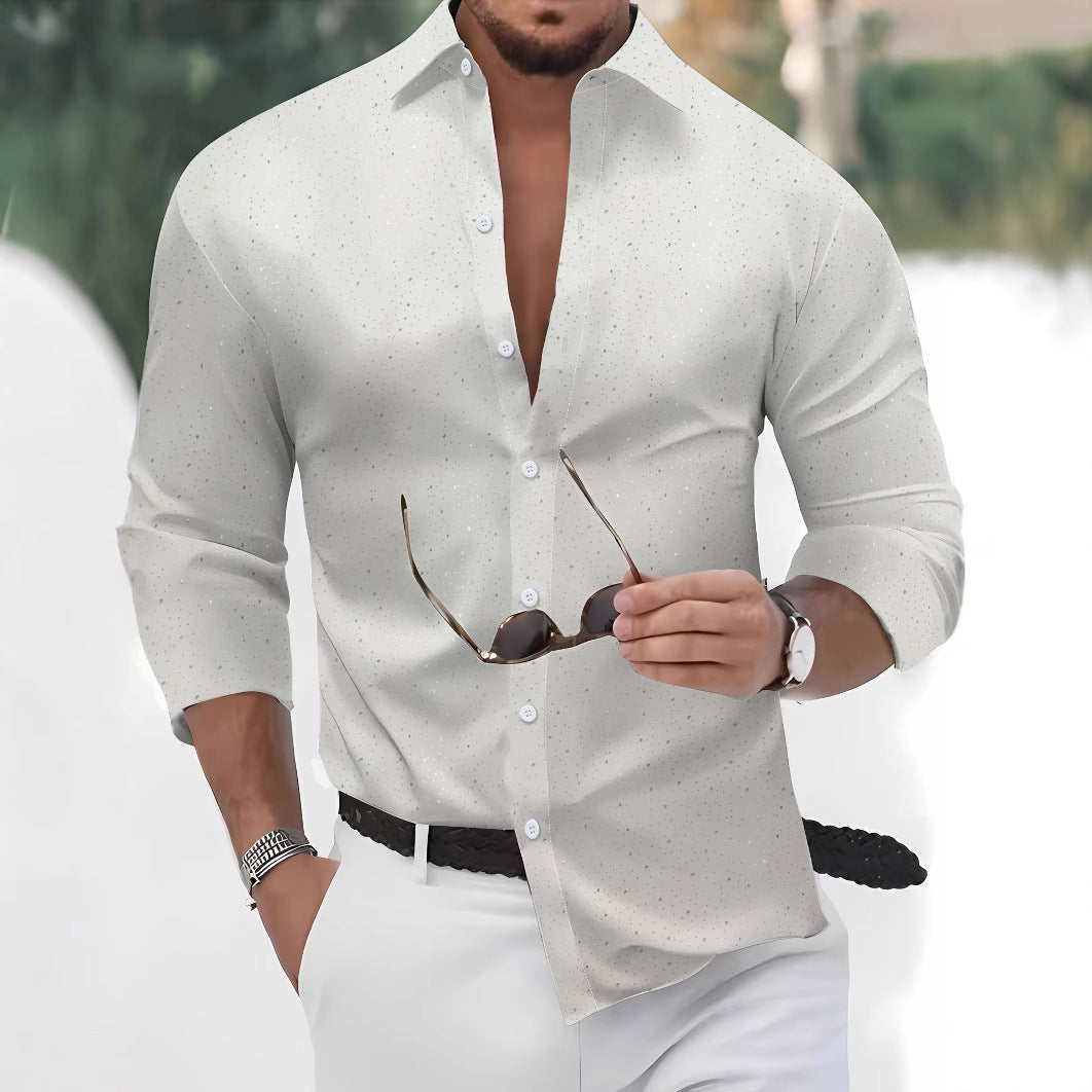 Herren Hemd mit punktiertem Design und modischem Schnitt Aliams