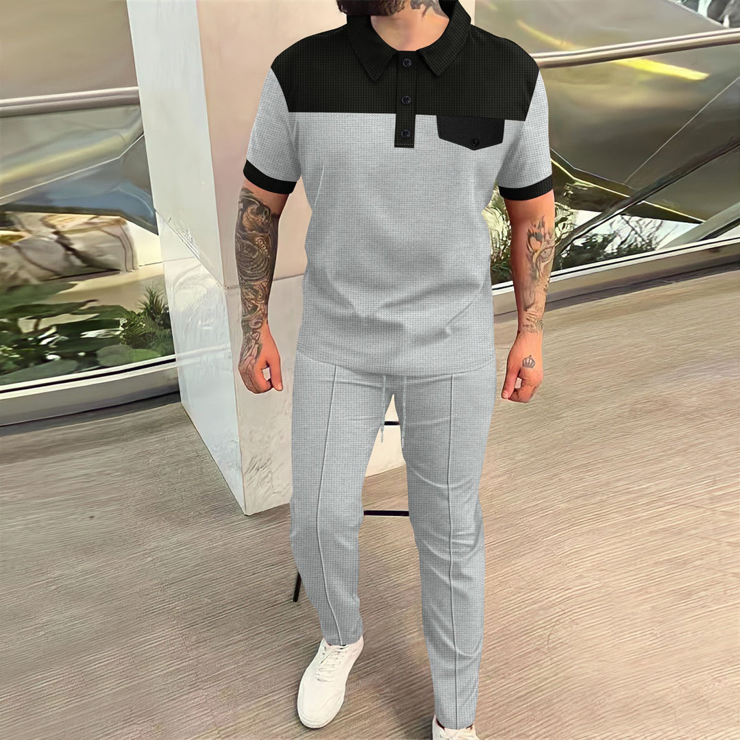 Herren sportliches Poloshirt und Chino-Hose Set mit modernem Design Aliams