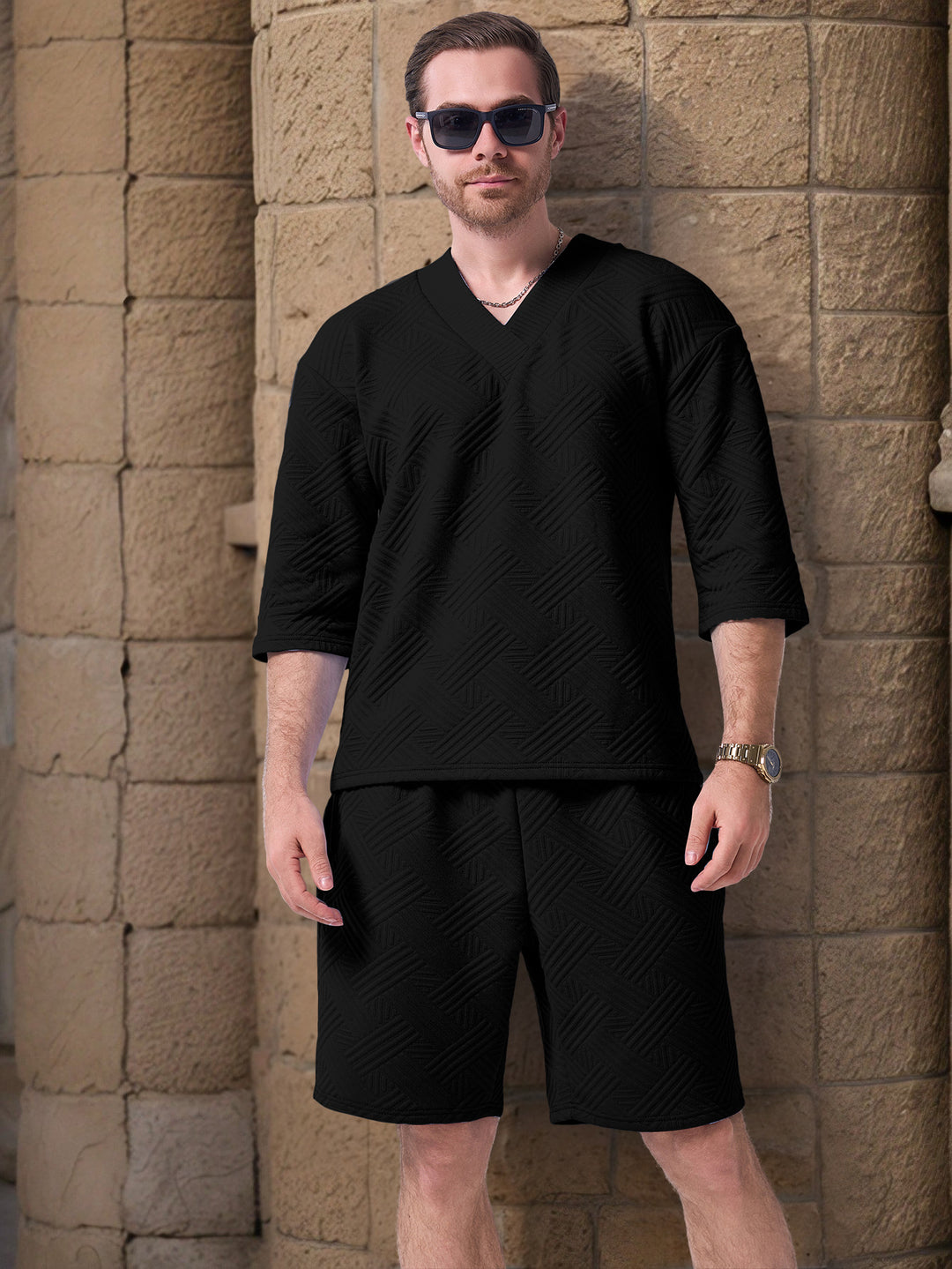 Herren Sportliches Oberteil und Shorts Aliams