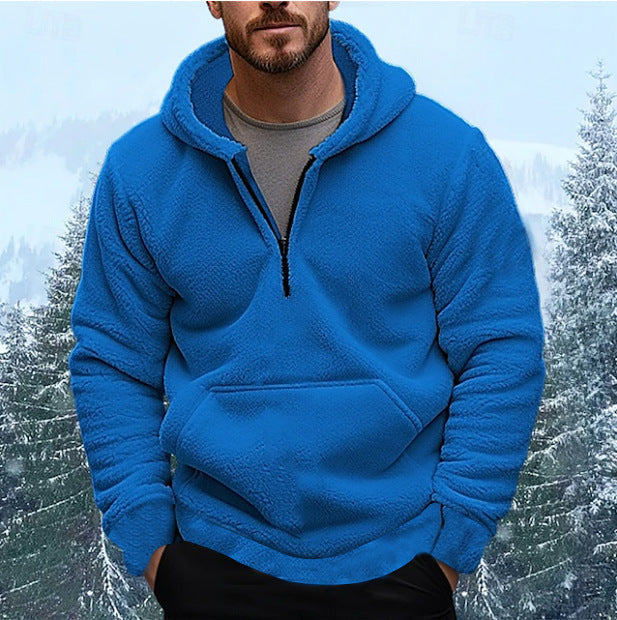 Herren Fleece Kapuzenpullover mit praktischer Kängurutasche Aliams