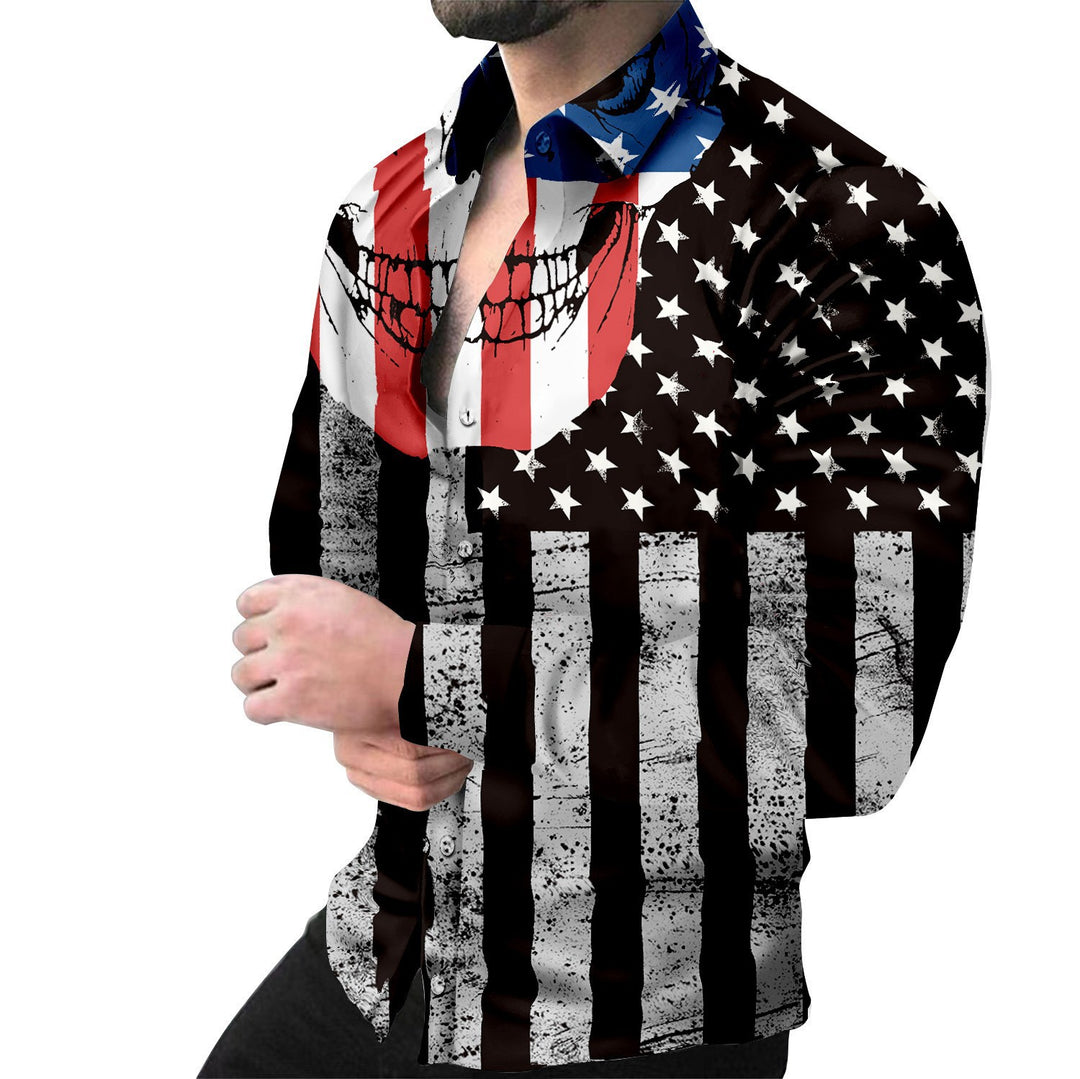 Herren Kreatives Langarmhemd mit auffälligem Tiermotiv Aliams