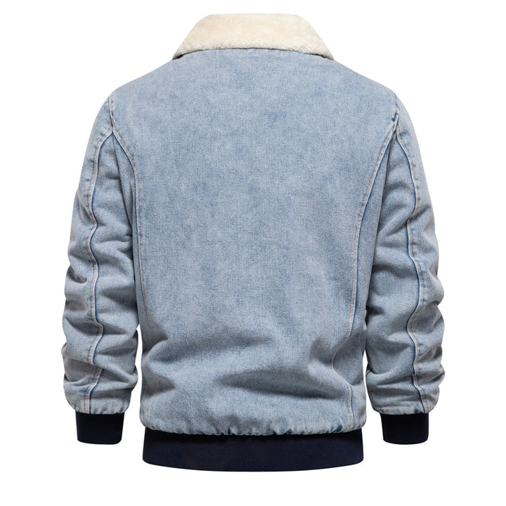 Herren Denimjacke mit warmem Fleecefutter und praktischen Taschen Aliams