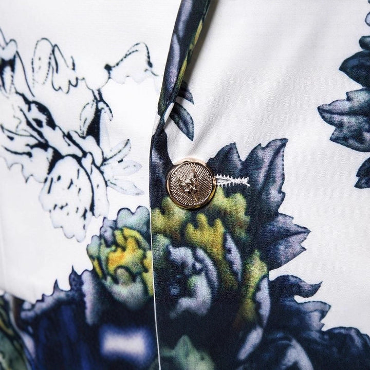 Herren eleganter Blazer mit floralen Muster Aliams