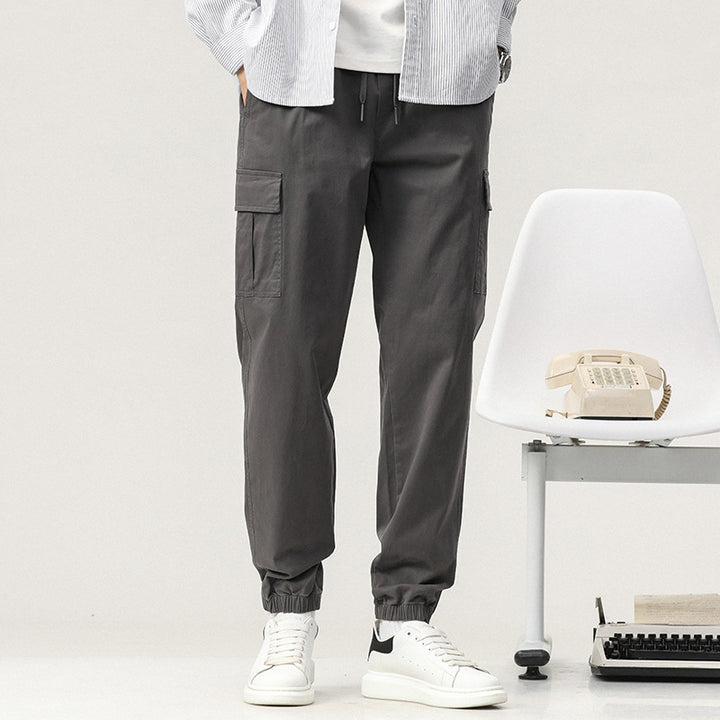 Herren Atmungsaktive Cargo-Hose mit elastischem Bund und praktischen Taschen Aliams