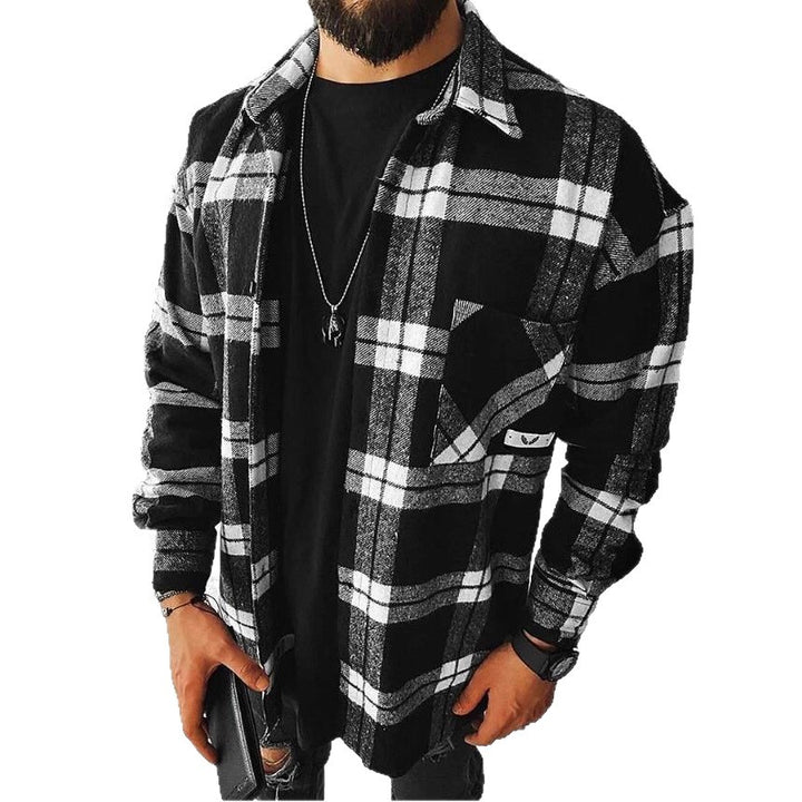 Herren Karomuster Hemdjacke Aliams