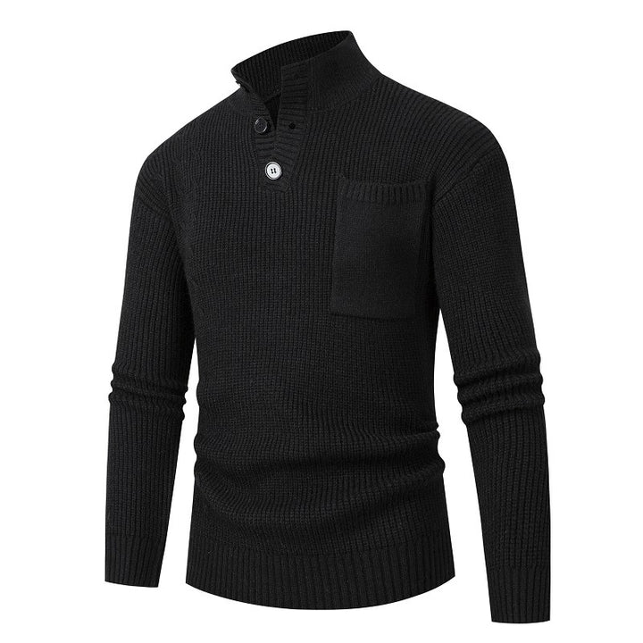 Herren Hochwertiger Pullover mit Modalmuster und Brusttasche Aliams