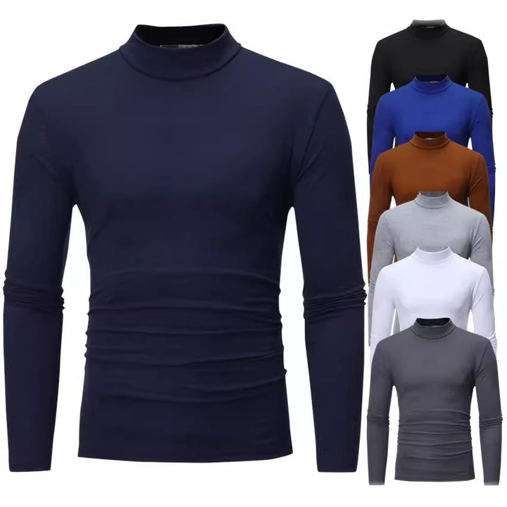 Herren elegantes Rollkragen-T-Shirt aus weichem Jersey Aliams