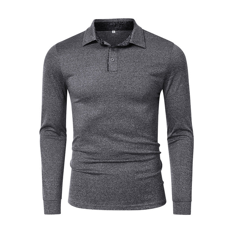 Herren sportliches Langarm-Polohemd mit strukturiertem Kragen und atmungsaktiven Eigenschaften Aliams