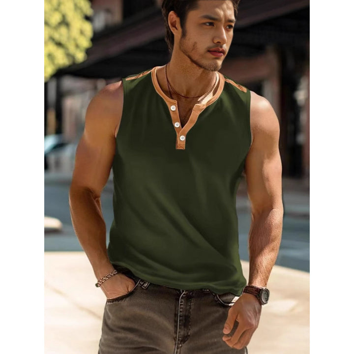 Herren Ärmelloses Poloshirt mit stilvollem Knopfverschluss Aliams