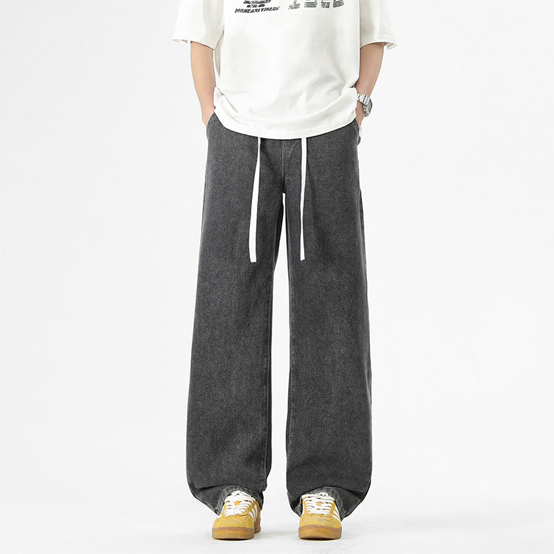 Herren weite Freizeithose mit elastischem Bund und Taschen Aliams