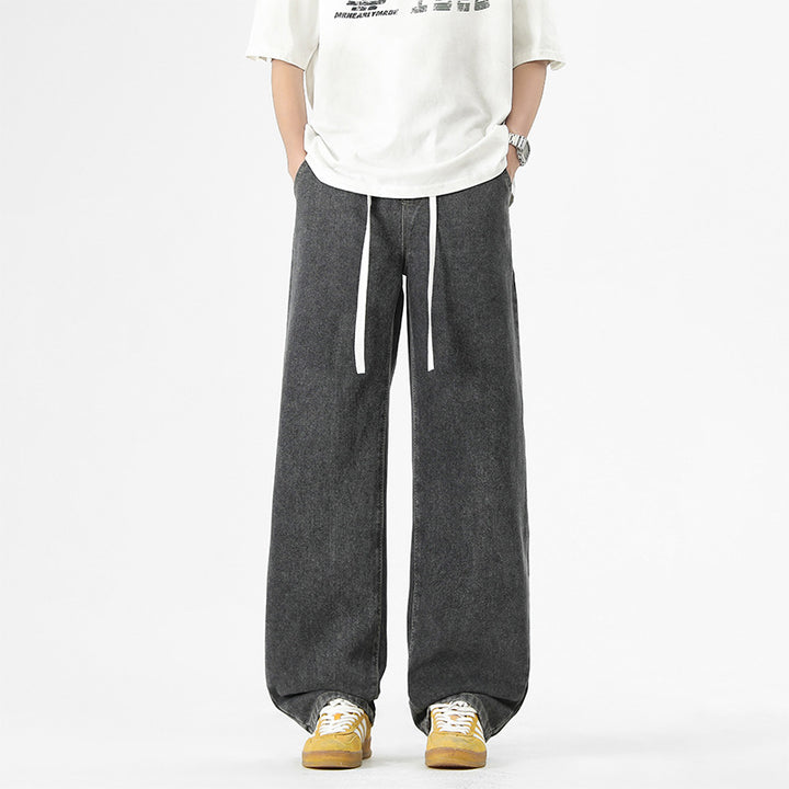Herren weite Freizeithose mit elastischem Bund und Taschen Aliams