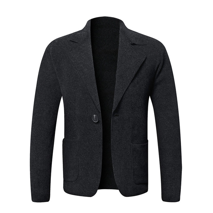 Herren eleganter Strickblazer mit praktischen Taschen Aliams