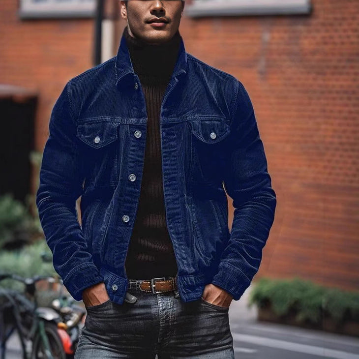 Herren Cordjacke im modernen Design mit praktischen Brusttaschen Aliams