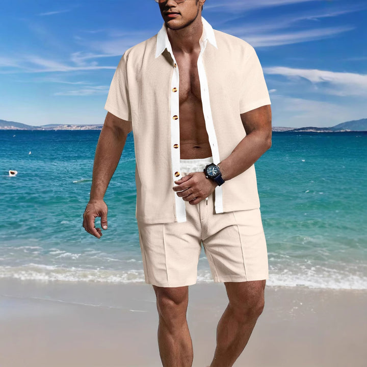 Herren Freizeit Kurzarmhemd und Shorts Set Aliams