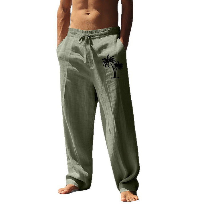 Herren Bequeme Strandhose mit elastischem Bund und seitlichen Taschen Aliams
