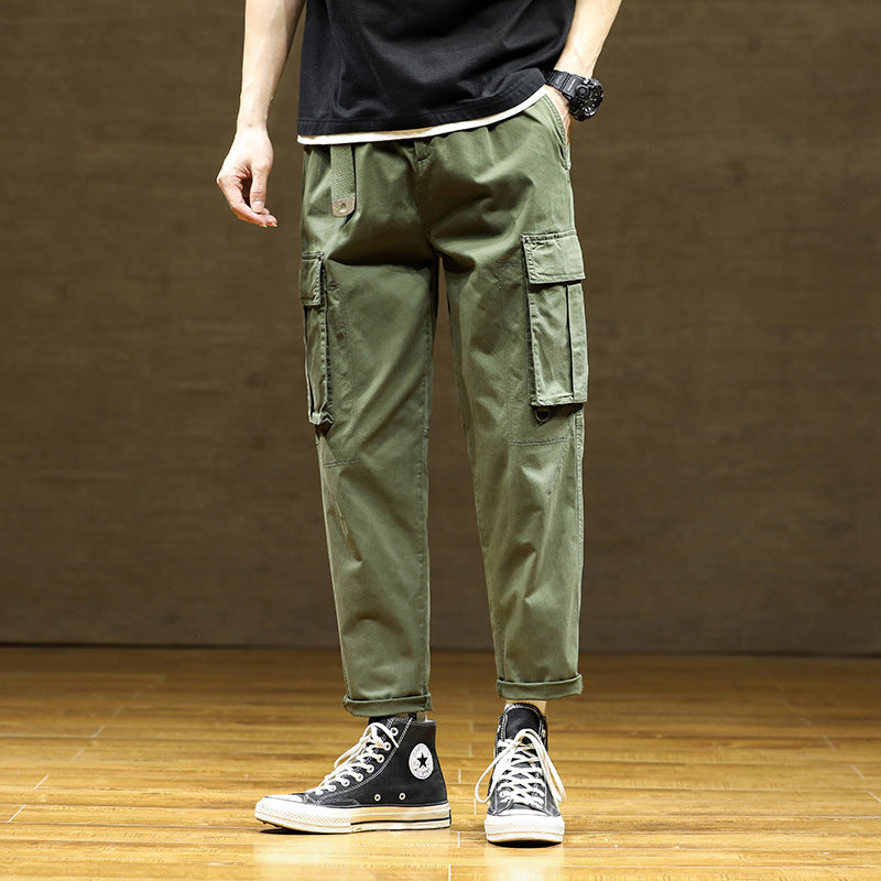 Herren Cargo-Hose mit verstellbarem Bund und funktionalen Taschen Aliams