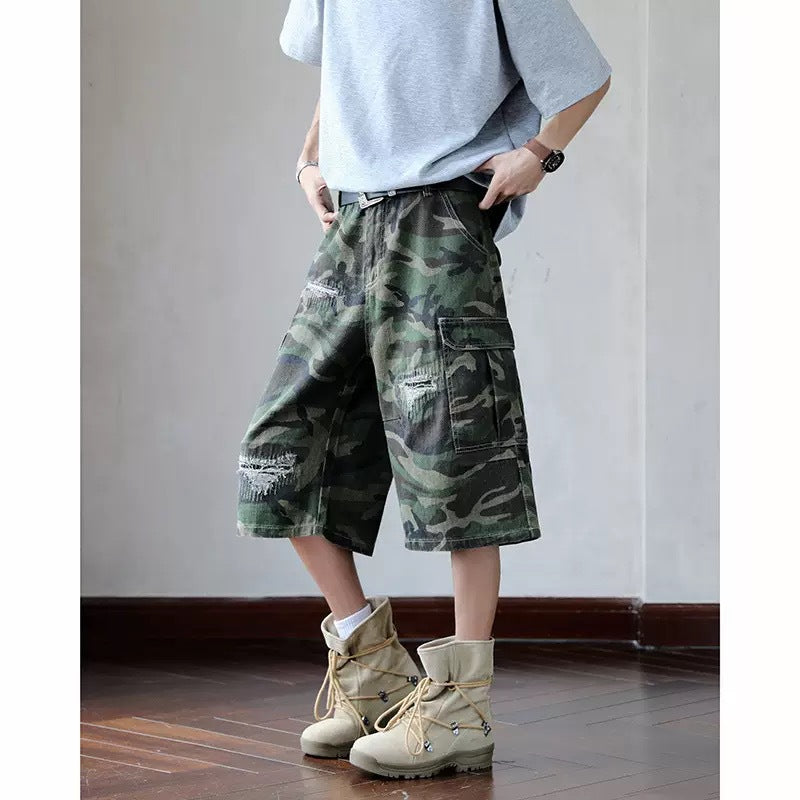 Herren Cargo-Shorts mit robustem Camouflage-Design und vielseitigen Taschen Aliams