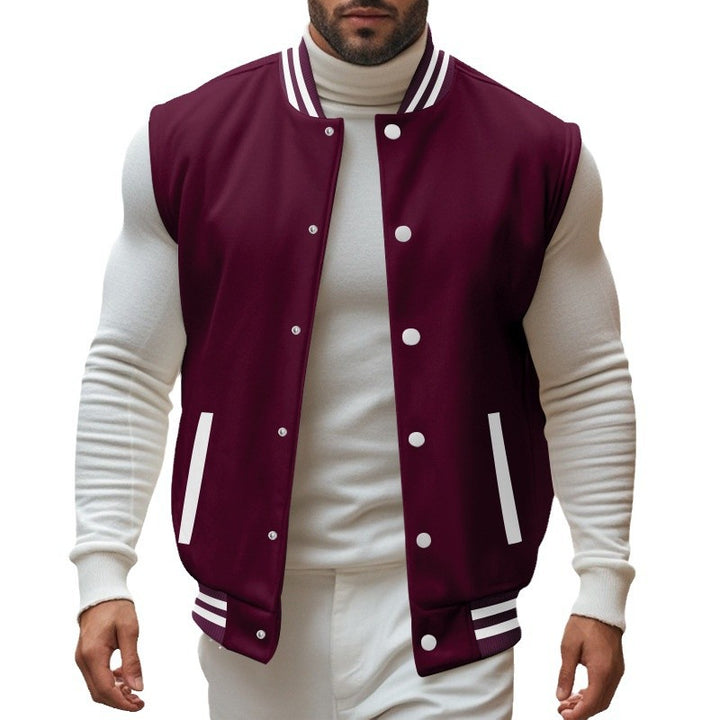 Herren Baseballjacke im sportlichen Stil mit praktischen Taschen und kontrastierenden Einsätzen Aliams